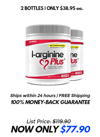 Two red raspberry bottles of L-arginine Plus 90 day supply $77.90