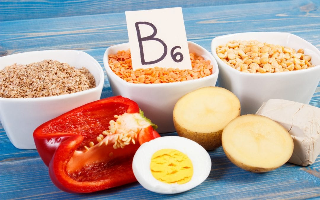 Products and ingredients containing vitamin B6 and dietary fiber, healthy nutrition