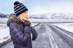 Woman traveling to Iceland